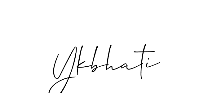 Use a signature maker to create a handwritten signature online. With this signature software, you can design (Allison_Script) your own signature for name Ykbhati. Ykbhati signature style 2 images and pictures png