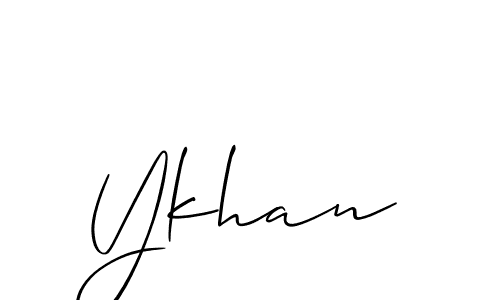 The best way (Allison_Script) to make a short signature is to pick only two or three words in your name. The name Ykhan include a total of six letters. For converting this name. Ykhan signature style 2 images and pictures png