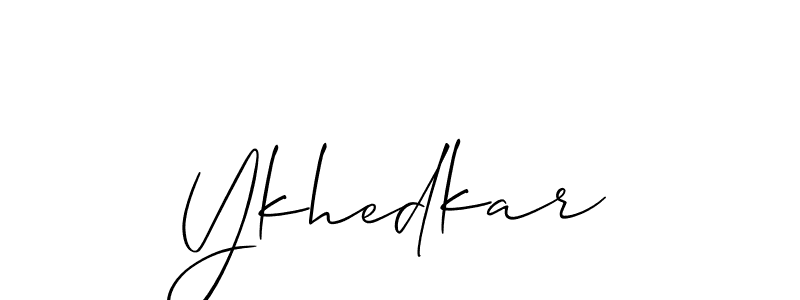 Create a beautiful signature design for name Ykhedkar. With this signature (Allison_Script) fonts, you can make a handwritten signature for free. Ykhedkar signature style 2 images and pictures png