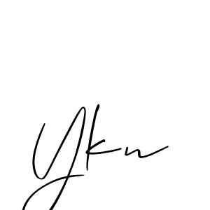 Use a signature maker to create a handwritten signature online. With this signature software, you can design (Allison_Script) your own signature for name Ykn. Ykn signature style 2 images and pictures png