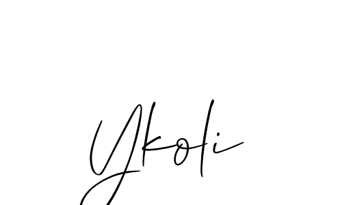 if you are searching for the best signature style for your name Ykoli. so please give up your signature search. here we have designed multiple signature styles  using Allison_Script. Ykoli signature style 2 images and pictures png