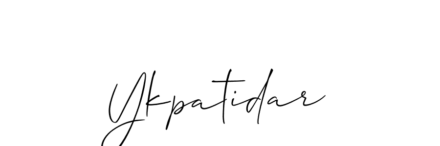 Use a signature maker to create a handwritten signature online. With this signature software, you can design (Allison_Script) your own signature for name Ykpatidar. Ykpatidar signature style 2 images and pictures png