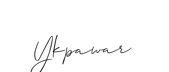 Use a signature maker to create a handwritten signature online. With this signature software, you can design (Allison_Script) your own signature for name Ykpawar. Ykpawar signature style 2 images and pictures png
