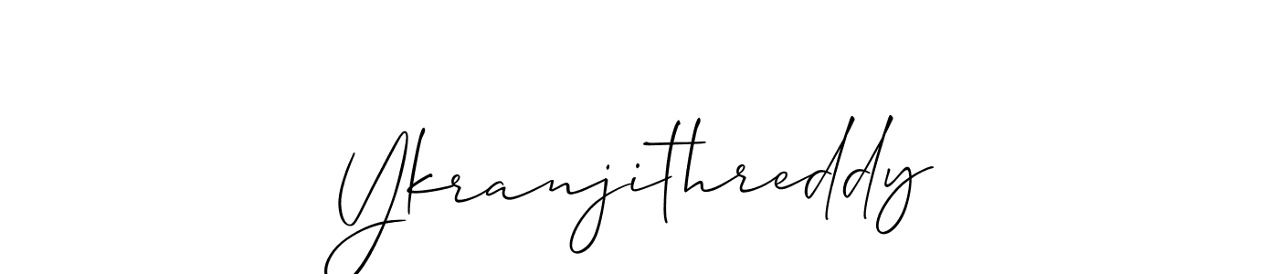 How to make Ykranjithreddy name signature. Use Allison_Script style for creating short signs online. This is the latest handwritten sign. Ykranjithreddy signature style 2 images and pictures png