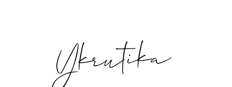 Create a beautiful signature design for name Ykrutika. With this signature (Allison_Script) fonts, you can make a handwritten signature for free. Ykrutika signature style 2 images and pictures png