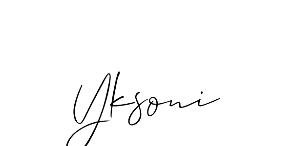 It looks lik you need a new signature style for name Yksoni. Design unique handwritten (Allison_Script) signature with our free signature maker in just a few clicks. Yksoni signature style 2 images and pictures png