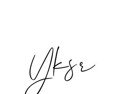 Allison_Script is a professional signature style that is perfect for those who want to add a touch of class to their signature. It is also a great choice for those who want to make their signature more unique. Get Yksr name to fancy signature for free. Yksr signature style 2 images and pictures png
