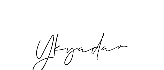 How to make Ykyadav signature? Allison_Script is a professional autograph style. Create handwritten signature for Ykyadav name. Ykyadav signature style 2 images and pictures png