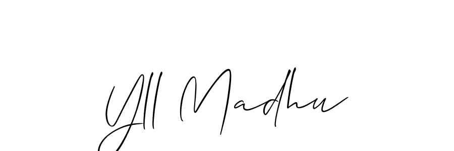 if you are searching for the best signature style for your name Yll Madhu. so please give up your signature search. here we have designed multiple signature styles  using Allison_Script. Yll Madhu signature style 2 images and pictures png