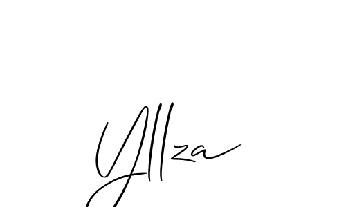 The best way (Allison_Script) to make a short signature is to pick only two or three words in your name. The name Yllza include a total of six letters. For converting this name. Yllza signature style 2 images and pictures png