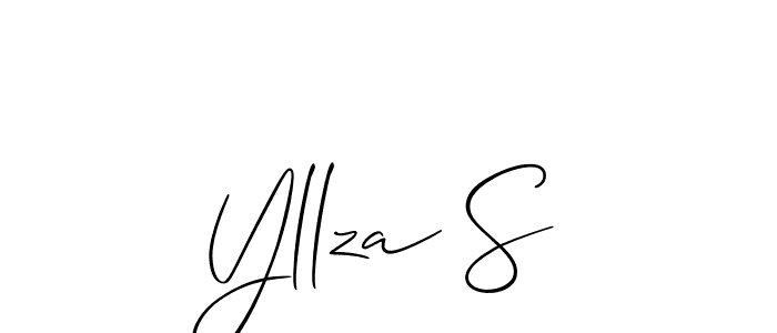 if you are searching for the best signature style for your name Yllza S. so please give up your signature search. here we have designed multiple signature styles  using Allison_Script. Yllza S signature style 2 images and pictures png