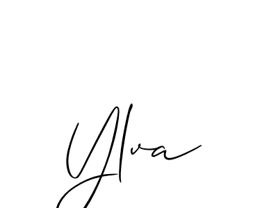 Use a signature maker to create a handwritten signature online. With this signature software, you can design (Allison_Script) your own signature for name Ylva. Ylva signature style 2 images and pictures png