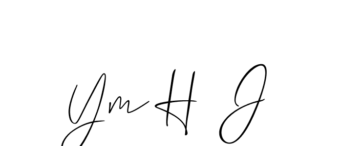 Create a beautiful signature design for name Ym H  J. With this signature (Allison_Script) fonts, you can make a handwritten signature for free. Ym H  J signature style 2 images and pictures png