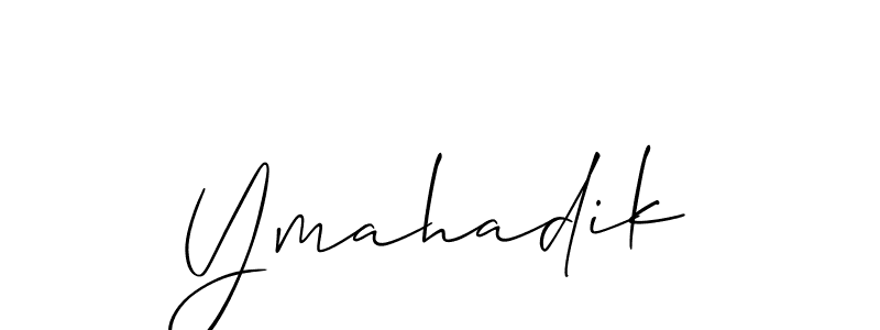 Use a signature maker to create a handwritten signature online. With this signature software, you can design (Allison_Script) your own signature for name Ymahadik. Ymahadik signature style 2 images and pictures png