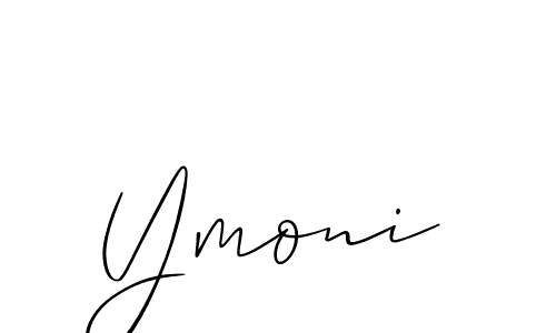 How to make Ymoni name signature. Use Allison_Script style for creating short signs online. This is the latest handwritten sign. Ymoni signature style 2 images and pictures png