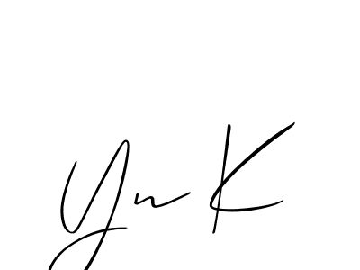 if you are searching for the best signature style for your name Yn K. so please give up your signature search. here we have designed multiple signature styles  using Allison_Script. Yn K signature style 2 images and pictures png