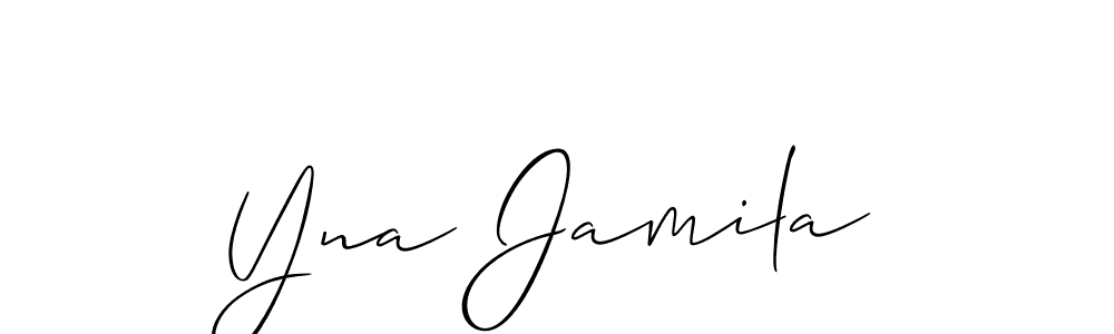 Similarly Allison_Script is the best handwritten signature design. Signature creator online .You can use it as an online autograph creator for name Yna Jamila. Yna Jamila signature style 2 images and pictures png