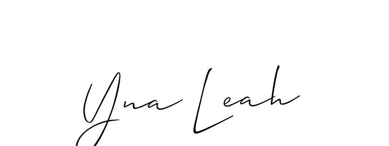 Also You can easily find your signature by using the search form. We will create Yna Leah name handwritten signature images for you free of cost using Allison_Script sign style. Yna Leah signature style 2 images and pictures png