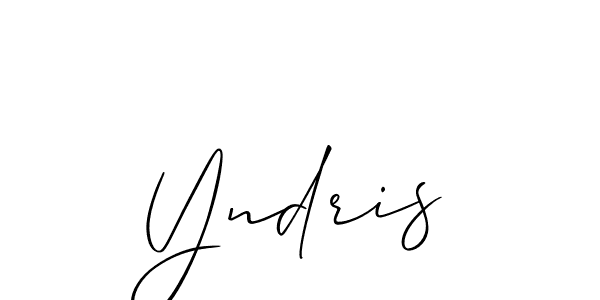Allison_Script is a professional signature style that is perfect for those who want to add a touch of class to their signature. It is also a great choice for those who want to make their signature more unique. Get Yndris name to fancy signature for free. Yndris signature style 2 images and pictures png