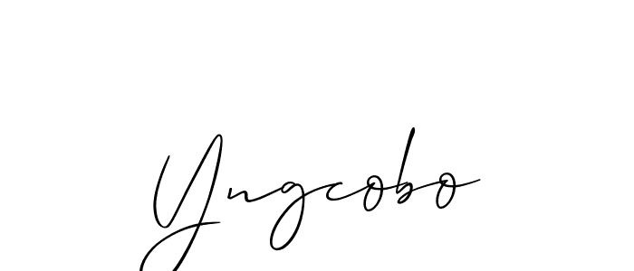 Similarly Allison_Script is the best handwritten signature design. Signature creator online .You can use it as an online autograph creator for name Yngcobo. Yngcobo signature style 2 images and pictures png