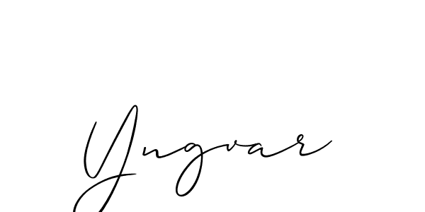 The best way (Allison_Script) to make a short signature is to pick only two or three words in your name. The name Yngvar include a total of six letters. For converting this name. Yngvar signature style 2 images and pictures png