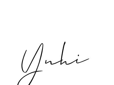 The best way (Allison_Script) to make a short signature is to pick only two or three words in your name. The name Ynhi include a total of six letters. For converting this name. Ynhi signature style 2 images and pictures png
