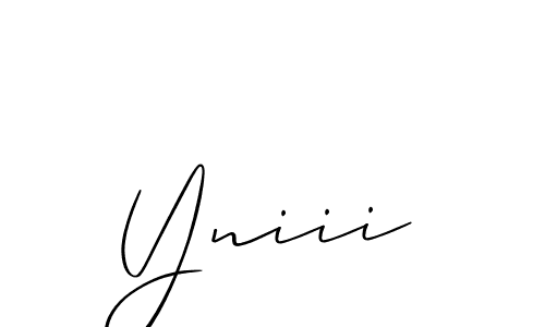 Allison_Script is a professional signature style that is perfect for those who want to add a touch of class to their signature. It is also a great choice for those who want to make their signature more unique. Get Yniii name to fancy signature for free. Yniii signature style 2 images and pictures png
