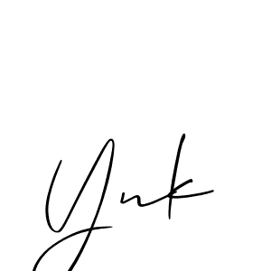 How to Draw Ynk signature style? Allison_Script is a latest design signature styles for name Ynk. Ynk signature style 2 images and pictures png