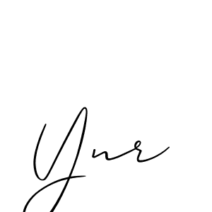 Use a signature maker to create a handwritten signature online. With this signature software, you can design (Allison_Script) your own signature for name Ynr. Ynr signature style 2 images and pictures png