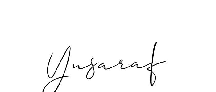 How to make Ynsaraf name signature. Use Allison_Script style for creating short signs online. This is the latest handwritten sign. Ynsaraf signature style 2 images and pictures png