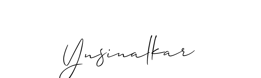 Also we have Ynsinalkar name is the best signature style. Create professional handwritten signature collection using Allison_Script autograph style. Ynsinalkar signature style 2 images and pictures png