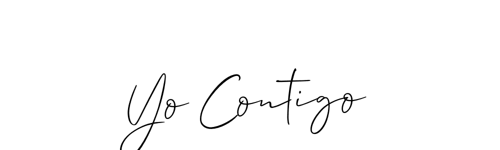 This is the best signature style for the Yo Contigo name. Also you like these signature font (Allison_Script). Mix name signature. Yo Contigo signature style 2 images and pictures png
