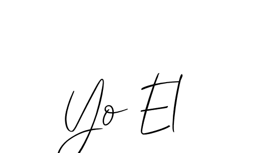 Design your own signature with our free online signature maker. With this signature software, you can create a handwritten (Allison_Script) signature for name Yo El. Yo El signature style 2 images and pictures png