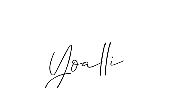 Create a beautiful signature design for name Yoalli. With this signature (Allison_Script) fonts, you can make a handwritten signature for free. Yoalli signature style 2 images and pictures png