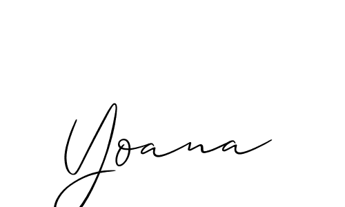 Make a beautiful signature design for name Yoana. With this signature (Allison_Script) style, you can create a handwritten signature for free. Yoana signature style 2 images and pictures png