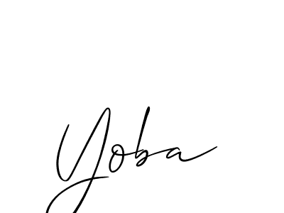 How to make Yoba signature? Allison_Script is a professional autograph style. Create handwritten signature for Yoba name. Yoba signature style 2 images and pictures png