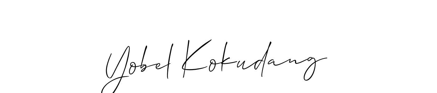 Similarly Allison_Script is the best handwritten signature design. Signature creator online .You can use it as an online autograph creator for name Yobel Kokudang. Yobel Kokudang signature style 2 images and pictures png