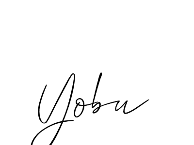 How to make Yobu name signature. Use Allison_Script style for creating short signs online. This is the latest handwritten sign. Yobu signature style 2 images and pictures png