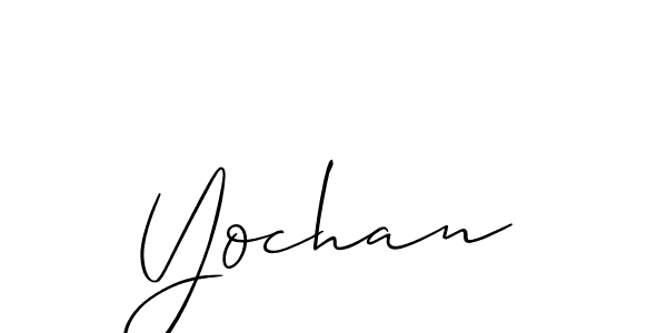 Allison_Script is a professional signature style that is perfect for those who want to add a touch of class to their signature. It is also a great choice for those who want to make their signature more unique. Get Yochan name to fancy signature for free. Yochan signature style 2 images and pictures png