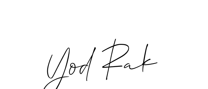 if you are searching for the best signature style for your name Yod Rak. so please give up your signature search. here we have designed multiple signature styles  using Allison_Script. Yod Rak signature style 2 images and pictures png