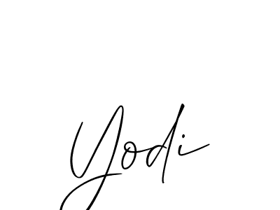 How to Draw Yodi signature style? Allison_Script is a latest design signature styles for name Yodi. Yodi signature style 2 images and pictures png