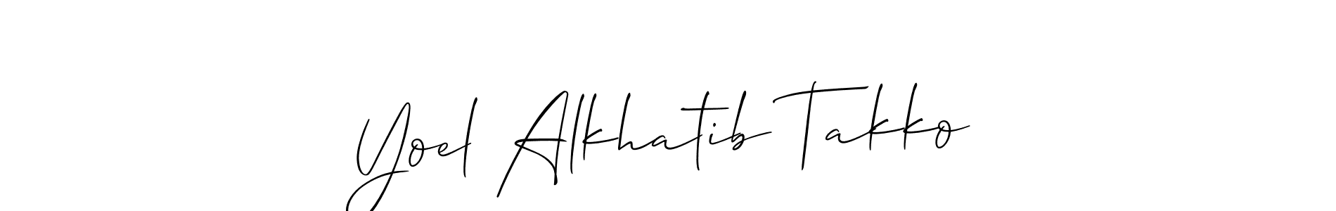 See photos of Yoel Alkhatib Takko official signature by Spectra . Check more albums & portfolios. Read reviews & check more about Allison_Script font. Yoel Alkhatib Takko signature style 2 images and pictures png