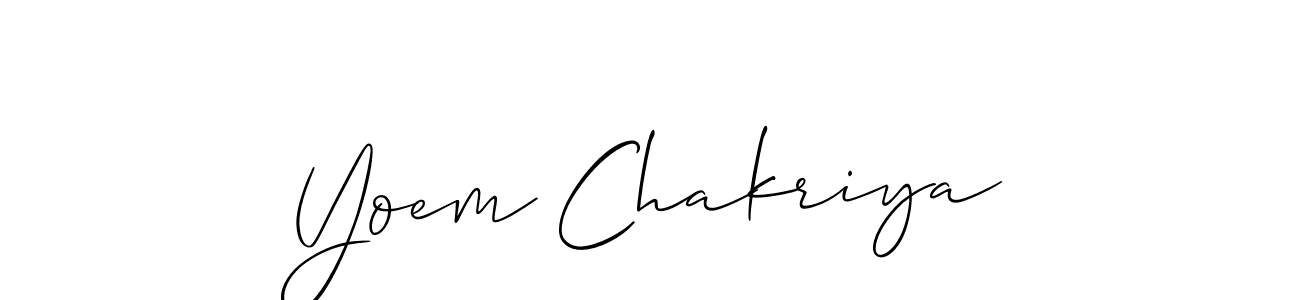 Use a signature maker to create a handwritten signature online. With this signature software, you can design (Allison_Script) your own signature for name Yoem Chakriya. Yoem Chakriya signature style 2 images and pictures png
