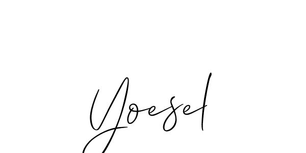 Allison_Script is a professional signature style that is perfect for those who want to add a touch of class to their signature. It is also a great choice for those who want to make their signature more unique. Get Yoesel name to fancy signature for free. Yoesel signature style 2 images and pictures png