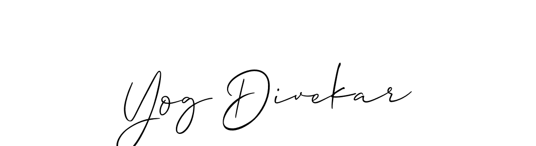 Also You can easily find your signature by using the search form. We will create Yog Divekar name handwritten signature images for you free of cost using Allison_Script sign style. Yog Divekar signature style 2 images and pictures png