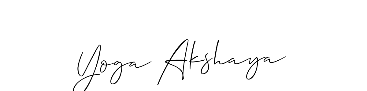 How to make Yoga Akshaya signature? Allison_Script is a professional autograph style. Create handwritten signature for Yoga Akshaya name. Yoga Akshaya signature style 2 images and pictures png
