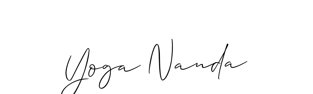 Allison_Script is a professional signature style that is perfect for those who want to add a touch of class to their signature. It is also a great choice for those who want to make their signature more unique. Get Yoga Nanda name to fancy signature for free. Yoga Nanda signature style 2 images and pictures png