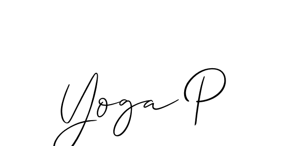 Make a beautiful signature design for name Yoga P. With this signature (Allison_Script) style, you can create a handwritten signature for free. Yoga P signature style 2 images and pictures png