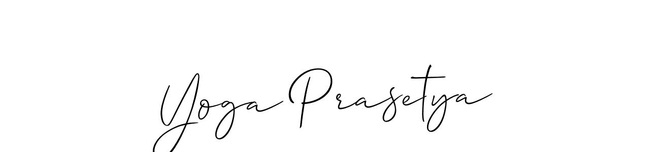 Create a beautiful signature design for name Yoga Prasetya. With this signature (Allison_Script) fonts, you can make a handwritten signature for free. Yoga Prasetya signature style 2 images and pictures png