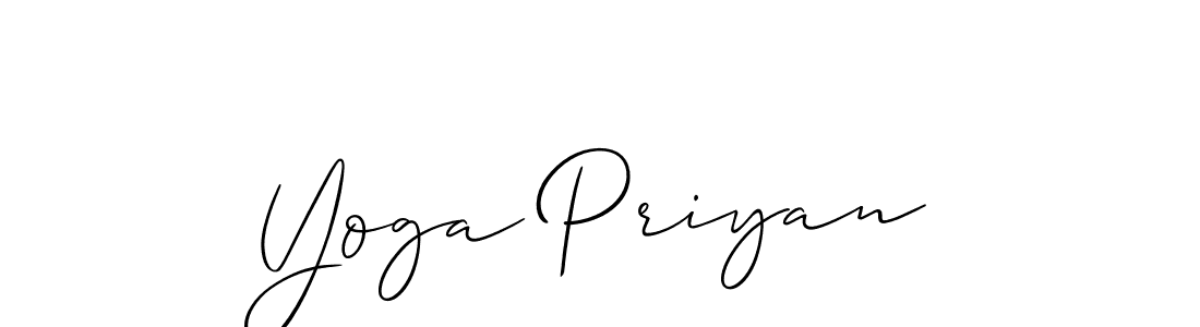 Design your own signature with our free online signature maker. With this signature software, you can create a handwritten (Allison_Script) signature for name Yoga Priyan. Yoga Priyan signature style 2 images and pictures png